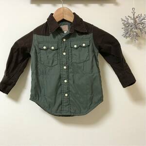 美品 キッズ 男の子 RUGGED WORK CLOTHES サイズ3 上着 ジャケット 90 シャツ 中綿 コーデュロイ おしゃれ 長袖 ナイロン100%