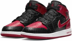 新品未使用 送料無料★Nike ナイキGS Air Jordan 1 Mid Bred エアジョーダン1ブレッド/6Y24cmDM9650-001シカゴ送料込み箱有りスニーカー