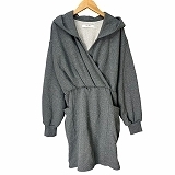 ハーリップトゥ Her lip to Cache-Coeur Hoodie Dress カシュクール フーディー ワンピース 長袖 S 灰色 グレー 1234305152 ■ST レディー