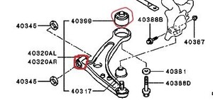 ★三菱純正新品★左右セット CT9A ランエボ 純正ブッシュ フロント ロワー アーム 一式 7 8 9 MR