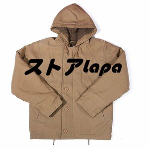 JUNGLE CROSS 11.5oz A-2 Deck Jacket フード付きミリタリージャケット メンズ N-1 デッキジャケット ボア ウール混S~XXL カーキ q2314