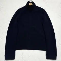 【希少】miumiu men 99-00 ウールスタンドカラーニットブルゾン 紺