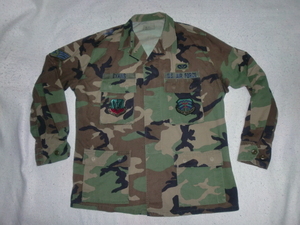 ★米軍放出品/実物 U.S.AIR FORCE ミリタリーカモフラージュシャツ LARGE REGULAR STOCK No. 8415-01-084-1656