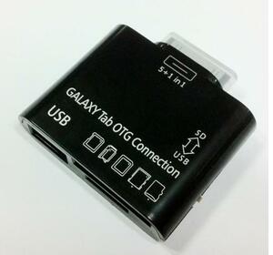Galaxy Tab SC-01D 30ピンドック用 OTG カメラコネクションキット5in1 SD/SDHC/MMC/TF(Micro SD)カードリーダー