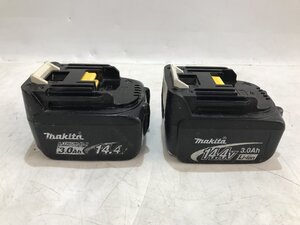 【中古品】makita 14.4v3.0Ahリチウムイオンバッテリー残量表示無し BL1430 2個セット/IT3LXSN2URI0