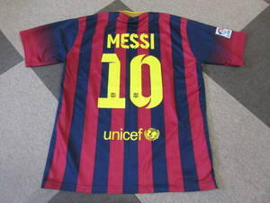 FCバルセロナ メッシ mes que un club ユニフォーム L~XL FCB Barcelona サッカー ラリーガ ゲームシャツ 10 Messi unicef qatar