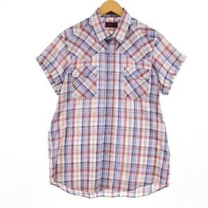 古着 80年代 LEVI‘S ACTION SHIRT 半袖 ボタンダウン チェックシャツ メンズL ヴィンテージ /eaa317585 【SS2406】