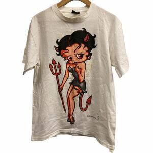 希少90’sUSA製 BETTY BOOP 悪魔ベティー両面半袖プリントTシャツ M