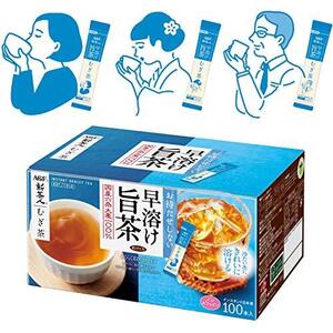 AGF 新茶人 早溶け旨茶 むぎ茶 スティック 100本 【 お茶 スティック 】【 麦茶 粉末 】【 ティーバッグ不要 】