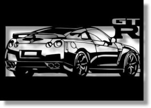 日産(NISSAN) R35 GT-Rの切り絵　(2)【A4サイズ】[C4-089]