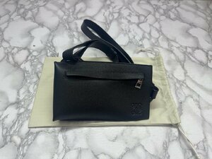 ♪美品【ロエベ/LOEWE バッグ メンズ VERTICAL T POCKET ボディバッグ/ウエストポーチ BLACK 2024年春夏新作 C660P02X01 】OK18497