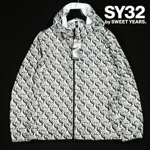 新品1円～★定価2.2万 SY32 by SWEET YEARS エスワイサーティトゥ メンズ グラフィック ポケッタブル ウィンドブレーカー XL 白 ◆A1415◆