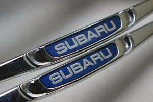 清掃済み■SUBARUスバル純正OP◆シルバーメッキナンバーフレーム◆BRZ・XV・WRX STI・BRZ・レヴォーグ・アウトバック等◆２枚