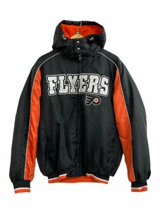 G3 (GⅢ Gスリー) NHL FLYERS フィラデルフィア フライヤーズ 中綿ジャケット 黒×オレンジ M 90s 古着 メンズ/004
