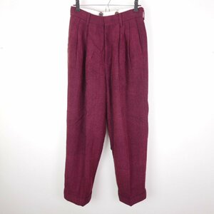 19AW FUMIKA UCHIDA フミカ ウチダ 3タック ウール混 ワイドパンツ トラウザー スラックス BORDEAUX 34 FU-K-PT014