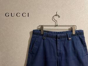 ◯ イタリア製 GUCCI ウエスト ライン ハーフ パンツ / グッチ ショート ネイビー ブルー 44 Mens Ladies #Sirchive