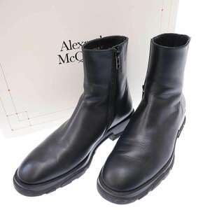 ALEXANDER McQUEEN アレキサンダーマックイーン サイドジップレザーブーツ 73575 ブラック 41 IT1DINULJ1AO