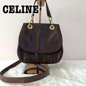 CELINE セリーヌ 2way ハンドバッグ オールレザー ショルダーバッグ トートバッグ セミショルダー ワンショルダー クロスボディ ビンテージ