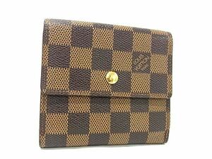 1円 ■美品■ LOUIS VUITTON ルイヴィトン N61652 ダミエ ポルトモネビエカルトクレディ 三つ折り 財布 ウォレット ブラウン系 AX8068