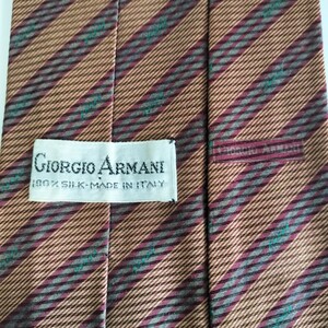 GIORGIO ARMANI(ジョルジオアルマーニ)茶グレーストライプネクタイ