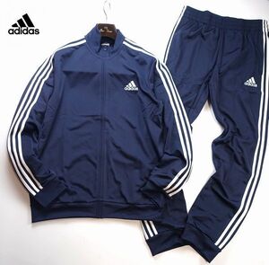 新品 O:XL adidas アディダス 上下セット 3ストライプ トラックスーツ ジャケット パンツ ジャージ テーパード ネイビー