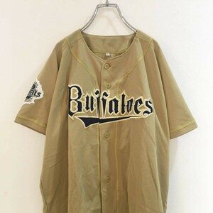 ◆大きいサイズ◆L◆ORIX BUFFALOES/オリックス バファローズ 半袖 ベースボール ユニフォーム BS spirits ベージュ メンズ L ON1745