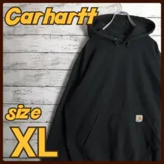 【Carhartt】カーハート ワンポイント ロゴ パーカー 古着 ブラック