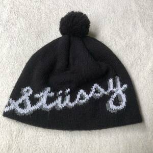 stussy ステューシー ニットキャップ ビーニー 帽子 黒 90s vintage カナダ製 