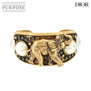 未使用 展示品 クリスチャン ディオール Christian Dior エレファント バングル ゴールド フェイクパール アクセサリー 90249788