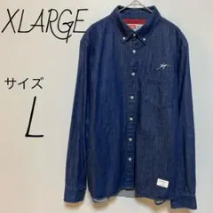 エクストララージ　XLARGE サイズ L デニムシャツ　長袖　BD