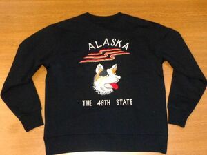テーラー 東洋 スウェット スカジャン アラスカ/黒XLサイズ/TT69300 119/スカ トレーナー 刺繍 アラスカンハスキー/THE 49th STATE/ALASKA