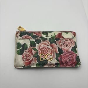 正規品　ドルチェ＆ガッバーナ　ドルガバ　D&G カードケース 財布　コインケース　花柄　DOLCE&GABBANA ゴールドプレート　フラワー柄