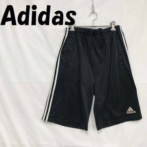 【人気】Adidas アディダス サイドライン ハーフパンツ ジャージ ブラック サイズM/S147