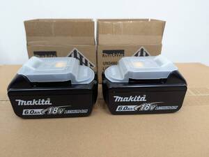 #6116　makita　リチウムイオンバッテリー　UN3480　BL1860B　2個/DC18V　6.0Ah　108Wh/未使用品