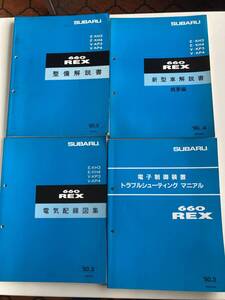 当時もの　660REX(レックス) 各解説書類、配線図集、電子制御トラブルシューティングマニアル　中古美品　4冊セット