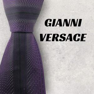 【5511】美品！GIANNI VERSACE　ネクタイ　パープル系.