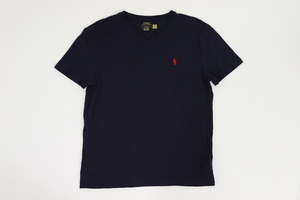 古着 k259 Mサイズ Vネック Tシャツ NAVY 紺 polo ralph lauren ポロ ラルフ ローレン 