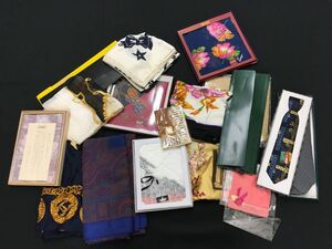 0101-220MKND000 スカーフ ネクタイ ふろしき等まとめ　計19点セット CANEL LANCEL feragamo KENZO クリスチャンディオール 等　多数