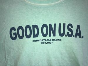 GOOD ON USA Tシャツ サイズM Made in USA グッドオン アメリカ 古着 エメラルドグリーン ティファニーブルー Have a Good Time ビンテージ