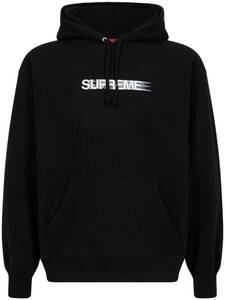 中古品Supreme Motion Logo Hooded Sweatshirt モーション ロゴ フーデッド スウェット プルオーバー パーカー ブラック XLサイズ　D468