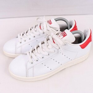 STANSMITH 25.0cm/adidas スタンスミス アディダス スニーカー 白 ホワイト 赤 中古 古着 メンズ ad5236