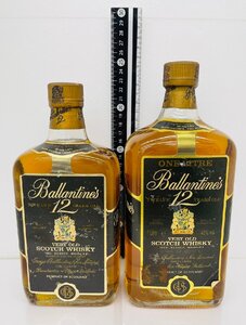 【YYD3221NS】【未開栓 古酒 】Ballantines バランタイン 12年 スコッチウイスキー 750ml/1000ml 43% 旧ボトル 2本セット お酒 洋酒