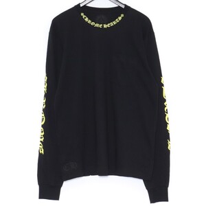 未使用 CHROME HEARTS Neck Logo L/S Tee XL ブラック 408129112 クロムハーツ ネックロゴロングスリーブTシャツ 長袖カットソー ロンt