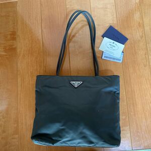 1円〜プラダ PRADA ナイロン トートバック ハンドバッグ グレー系 カード付き 