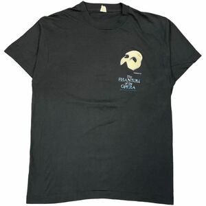 80s USA製 The PHANTOM of the OPERA 半袖 Tシャツ L ブラック コピーライト ファントム オペラ座の怪人 仮面 ミュージカル ヴィンテージ