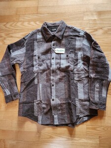 　SALE! 送料込★東洋 SUGAR CANE シュガーケーン　SC29178 GRADATION PATCH WORK SHIRT パッチワーク風　長袖シャツ　ベージュ　L