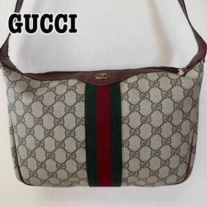 GUCCI グッチ オールドグッチ GGスプリーム シェリーライン ショルダーバッグ インターロッキング PVC ワンショルダー レザー 肩掛け