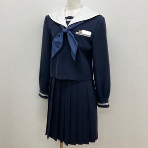 U1265/S1356(中古)大分県 判田中学校 女子制服3点 /旧制服/セーラー:165A/スカート:W66/スカーフ/襟カバー付/冬服/MICHELKLEIN/紺/卒業生品