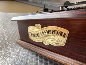 【 junk】THORENS トーレンス GRAMOPHONE MUSIC BOX★ミュージックボックス ディスクオルゴール 4.5in ★swiss made★部品取りに