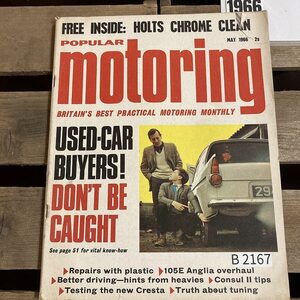 B2167　1966　「POPULAR MOTORING」　旧車 雑誌　クラシックカー　英国車 ビンテージ　自動車 レトロ　